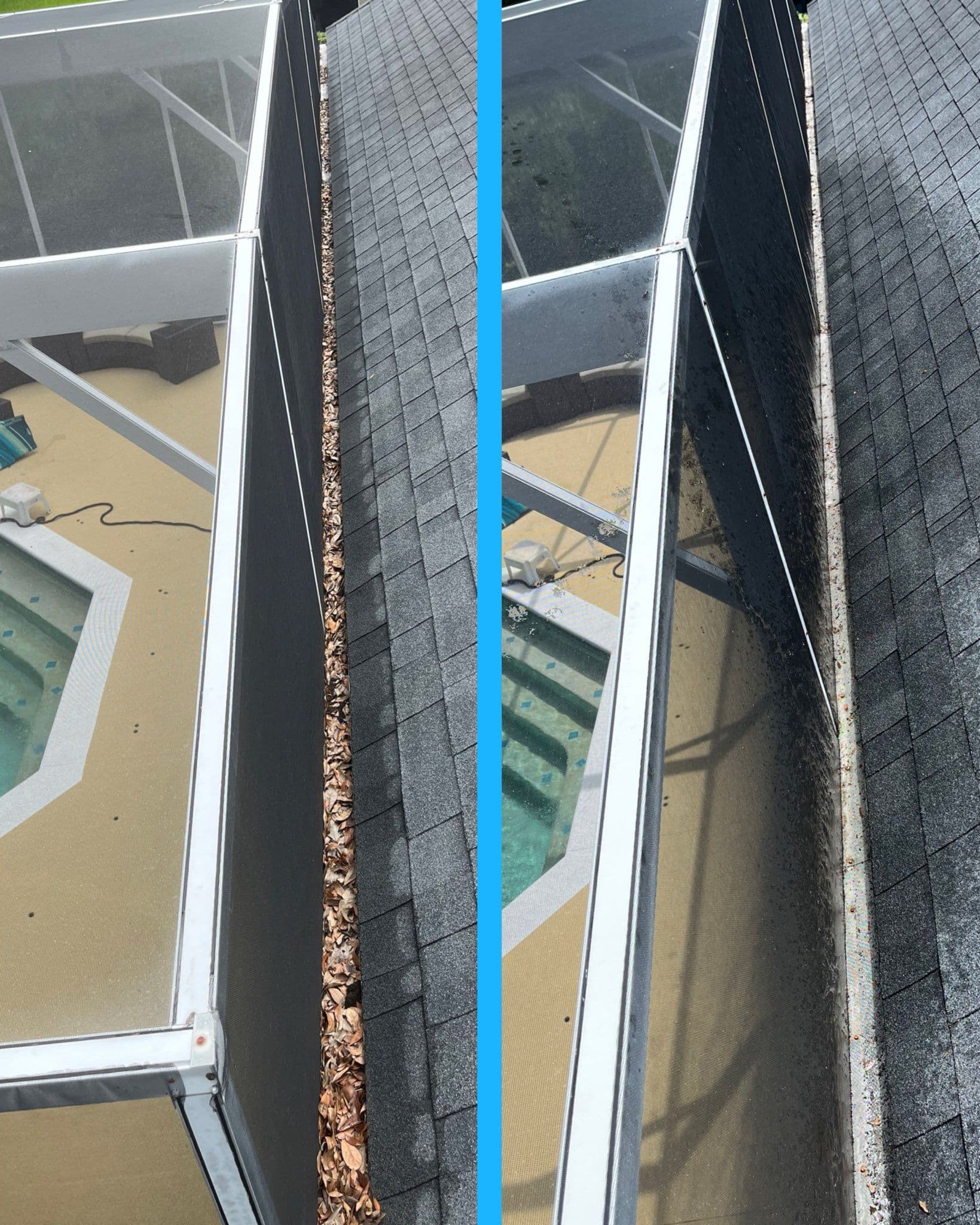Project Before and After Pool Enclosure Cleaning Transformation image