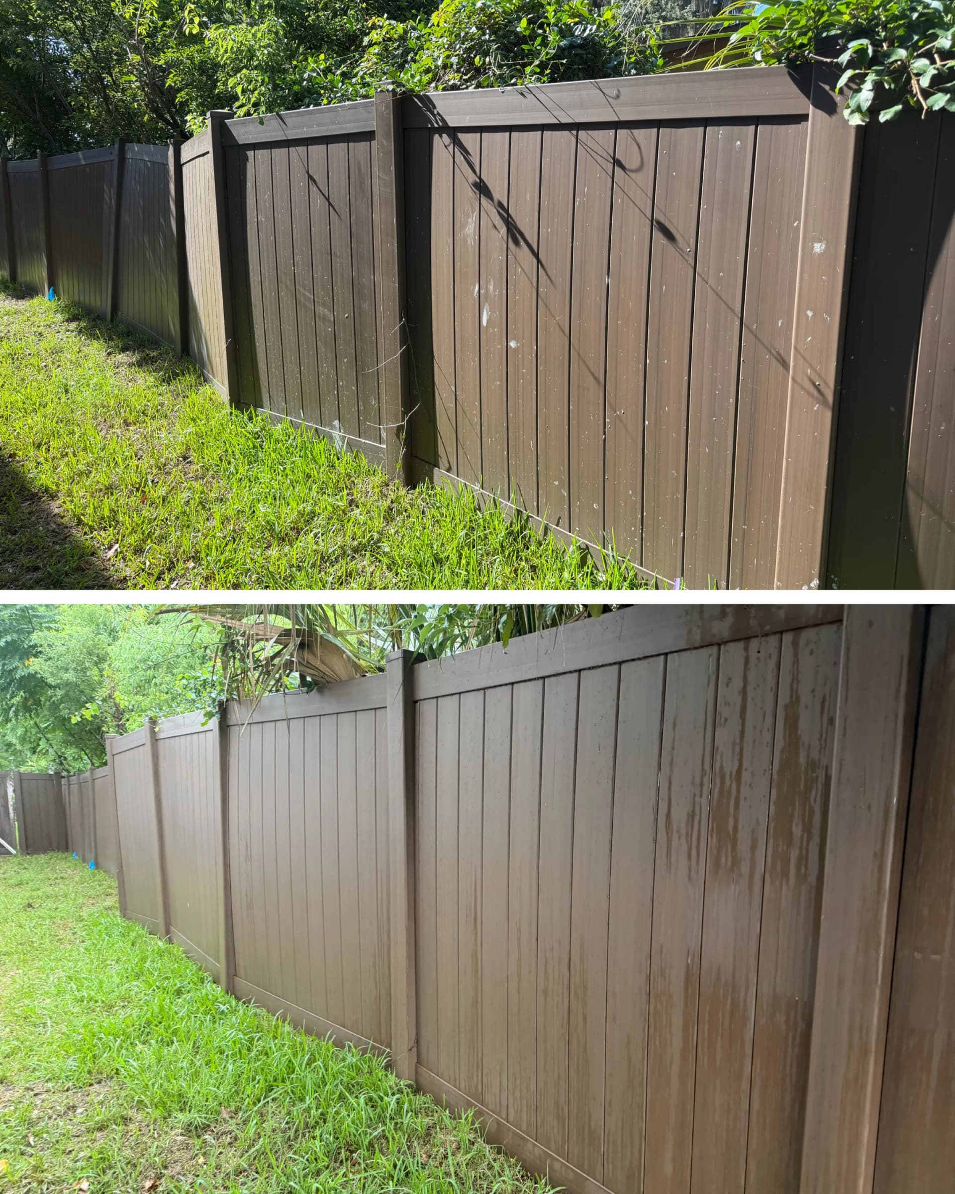 Concrete Splatter Removed From This Wekiwa Springs Fence image